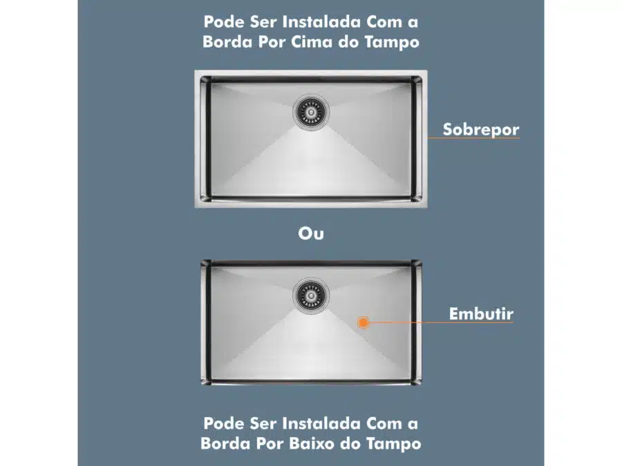 Cuba Boxed BX 690 650x370x200 Embutir/Sobrepor SINK - Image 4