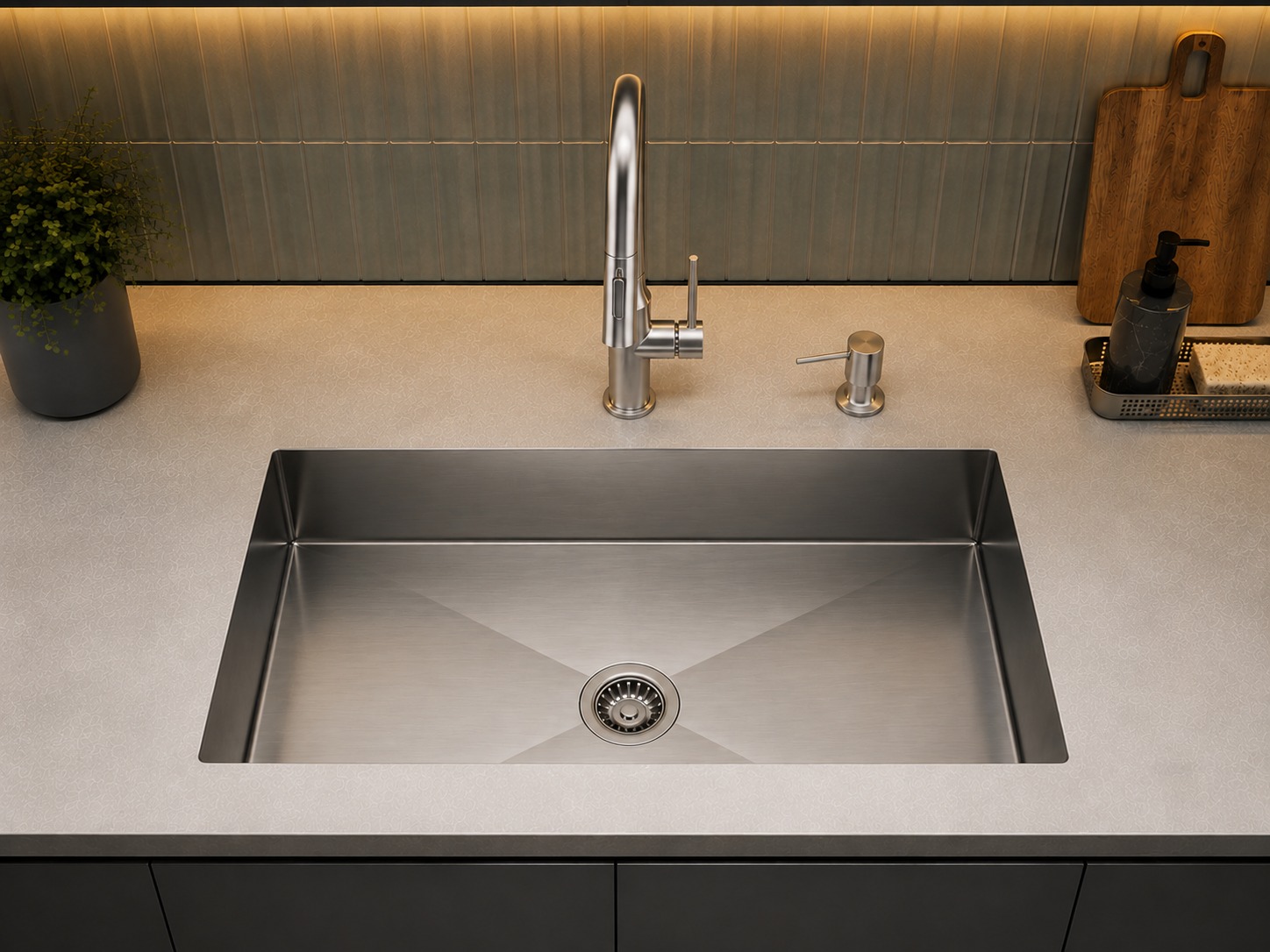 Cuba Quadra Gourmet QD70 R10 Inox 700X400X200mm Escovado Embutir/Sobrepor SINK - Imagem 5