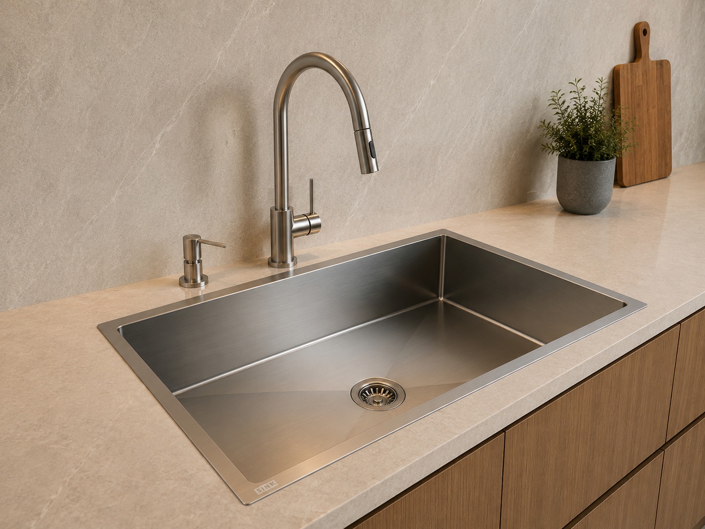 Cuba Quadra Gourmet QD70 R10 Inox 700X400X200mm Escovado Embutir/Sobrepor SINK - Imagem 4