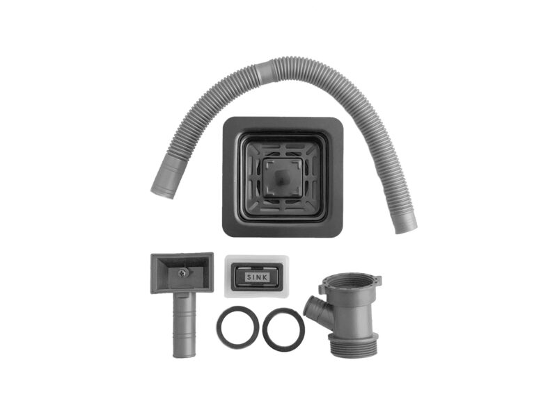 Kit Valvula Luxo 4 .1/2" QUADRADA Black com Escape Square SINK