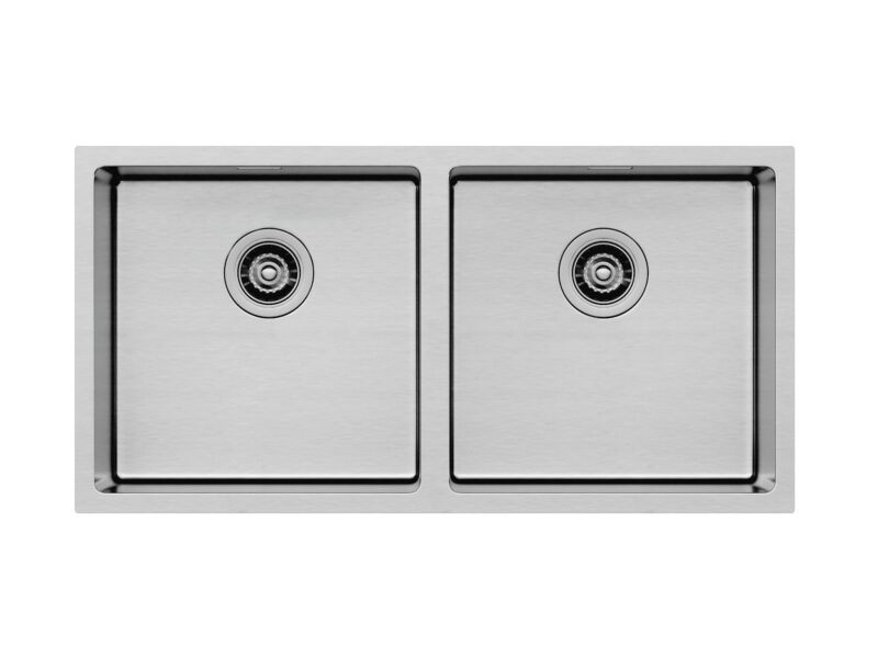 Cuba Dupla Inox Square Light [40+40] 890x450x200mm Escovada Valvula Redonda SINK